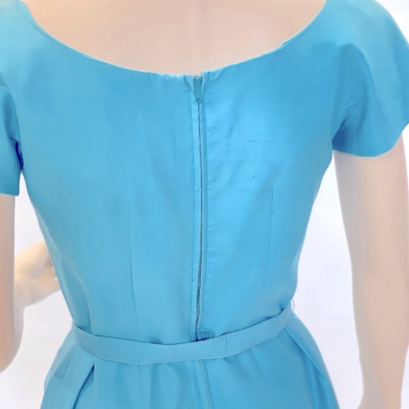 πIncredible Aqua Vintage MadMen Sheath Wiggle Dressπ - Picture 6 of 11